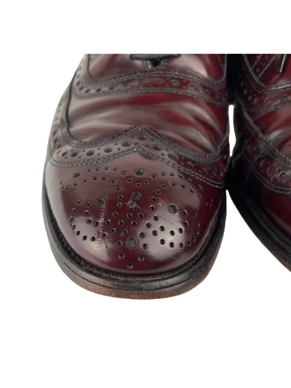 Allen Edmonds Burgundy Leather Wingtip Oxford Dress Shoes 8.5D USA